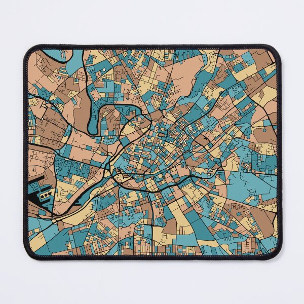 Item preview, Manchester Map Pattern in Mid Century Pastel designed and sold by PatternMaps.