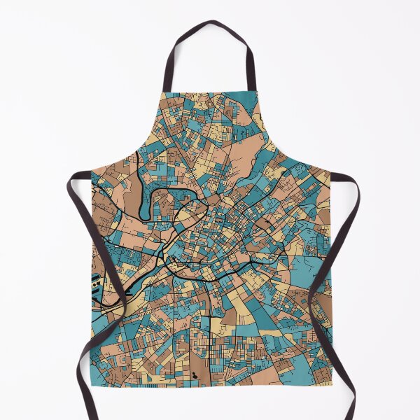 Item preview, Manchester Map Pattern in Mid Century Pastel designed and sold by PatternMaps.