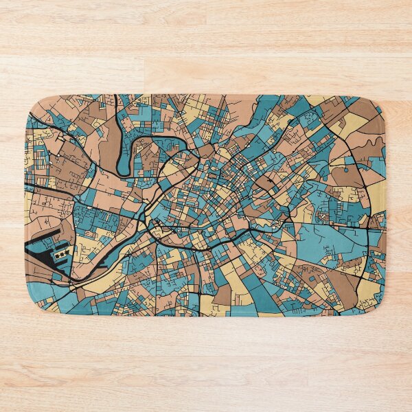 Item preview, Manchester Map Pattern in Mid Century Pastel designed and sold by PatternMaps.