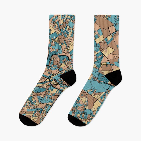 Item preview, Manchester Map Pattern in Mid Century Pastel designed and sold by PatternMaps.
