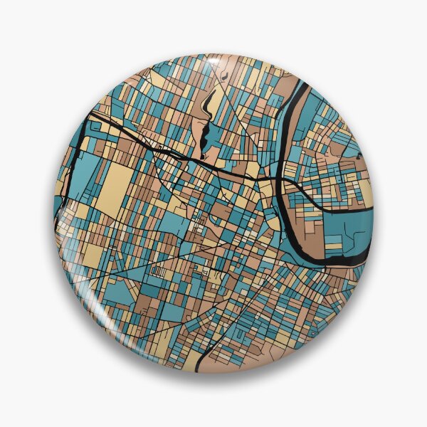 Artikelvorschau, Newark-Kartenmuster in Mid-Century-Pastell entworfen und verkauft von PatternMaps.