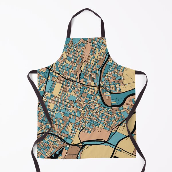 Item preview, Newark Map Pattern in Mid Century Pastel designed and sold by PatternMaps.