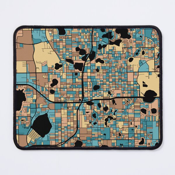 Item preview, Orlando Map Pattern in Mid Century Pastel designed and sold by PatternMaps.