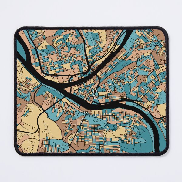 Item preview, Pittsburgh Map Pattern in Mid Century Pastel designed and sold by PatternMaps.