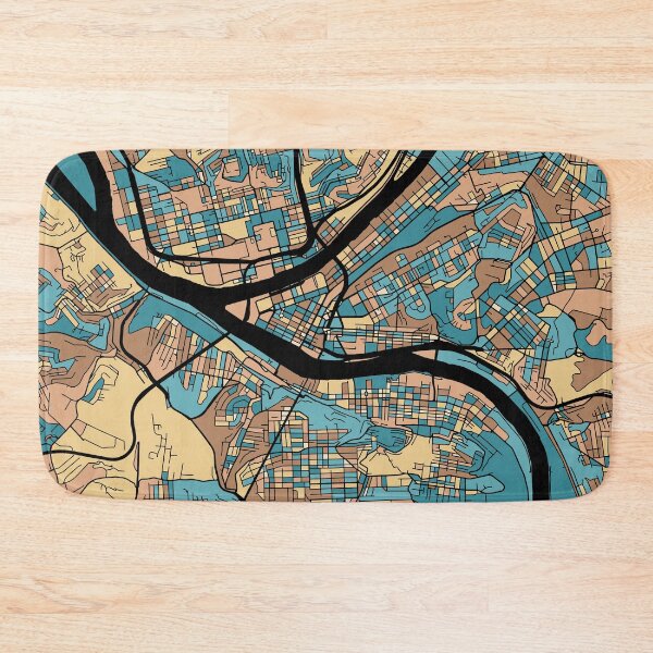 Item preview, Pittsburgh Map Pattern in Mid Century Pastel designed and sold by PatternMaps.