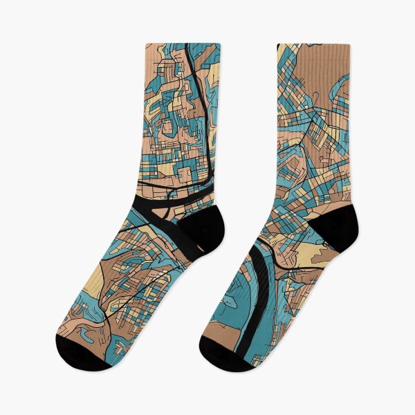 Item preview, Pittsburgh Map Pattern in Mid Century Pastel designed and sold by PatternMaps.
