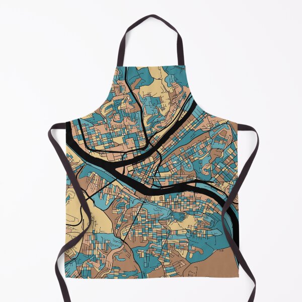 Item preview, Pittsburgh Map Pattern in Mid Century Pastel designed and sold by PatternMaps.