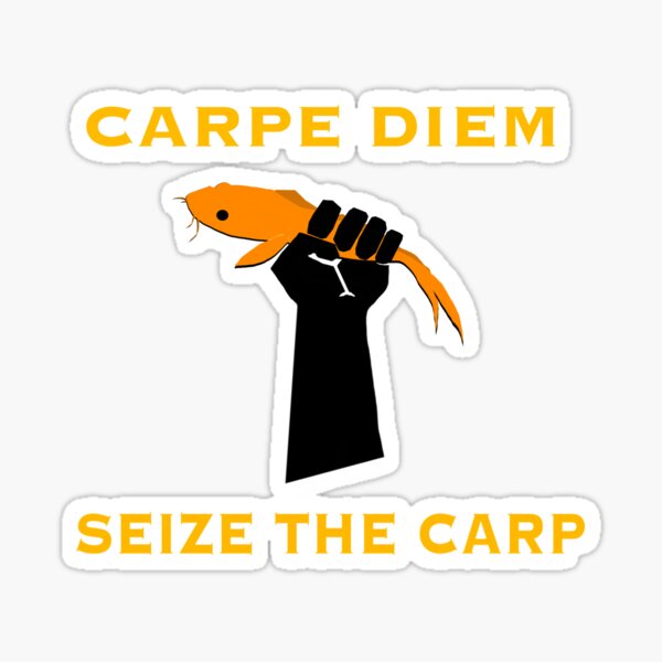 carpe diem seize the carp Sticker