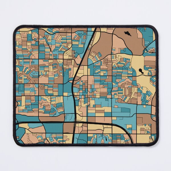 Item preview, Plano Map Pattern in Mid Century Pastel designed and sold by PatternMaps.