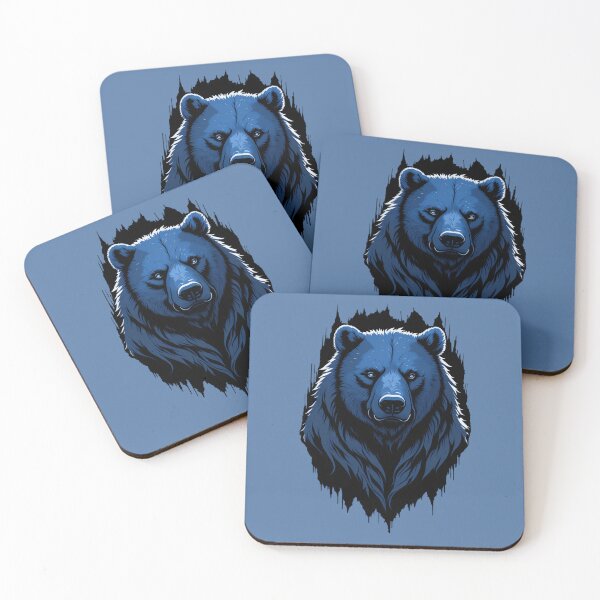 Artikelvorschau, Bär im Vektorstil in Blau entworfen und verkauft von NordicBadger.