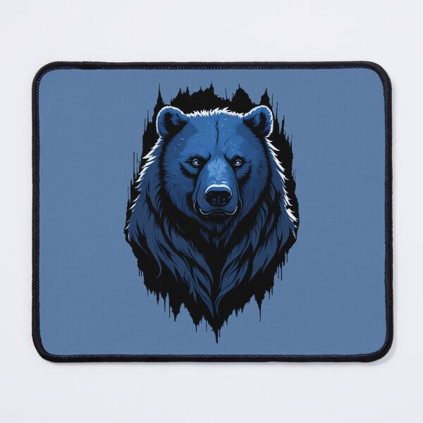 Artikelvorschau, Bär im Vektorstil in Blau entworfen und verkauft von NordicBadger.
