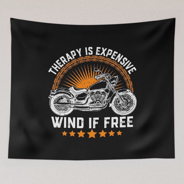 Item preview, Therapy Is Expensive Wind Is Free funny sarcastic biker  designed and sold by jingdomdesgine.