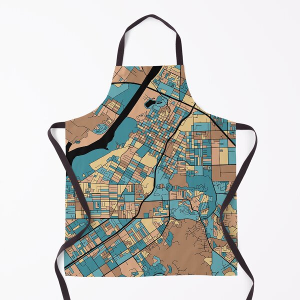 Item preview, Riverside Map Pattern in Mid Century Pastel designed and sold by PatternMaps.
