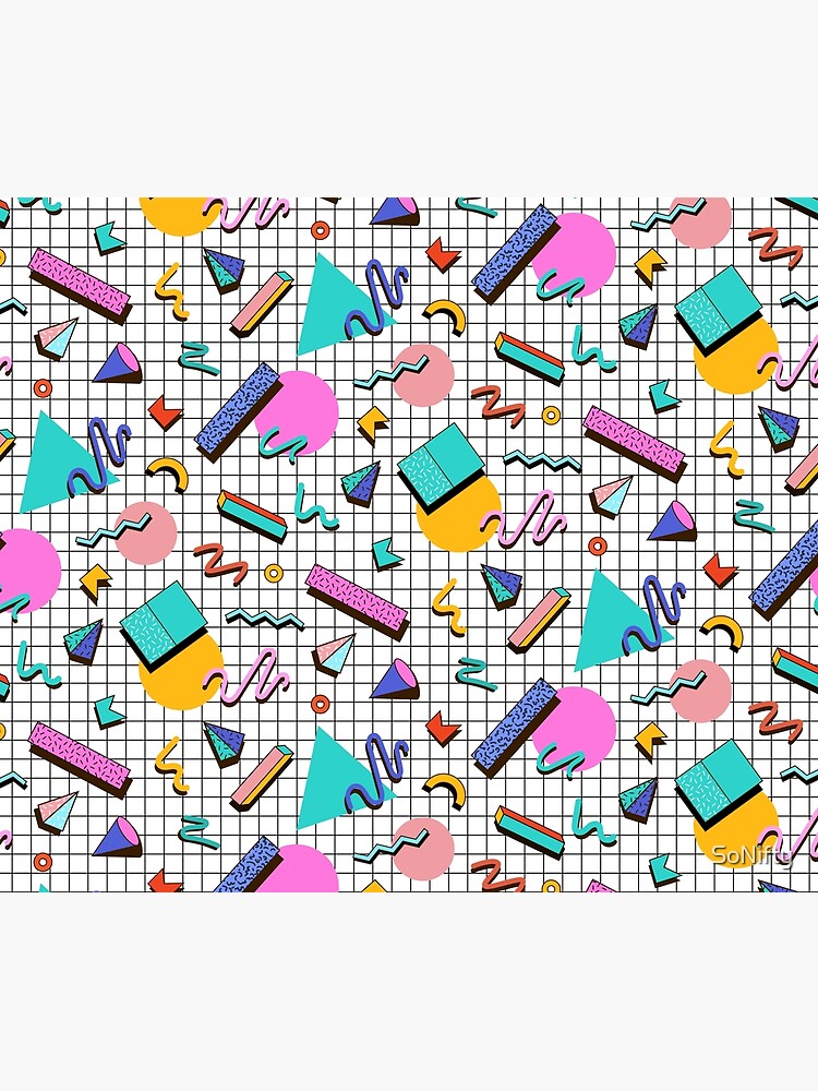 Thumbnail 2 of 2, Duvet Cover, Funky 80s eighties Memphis Pattern Design designed and sold by SoNifty.