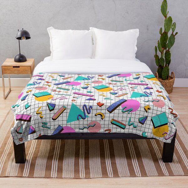 Funky 80s eighties Memphis Pattern Design Throw Blanket