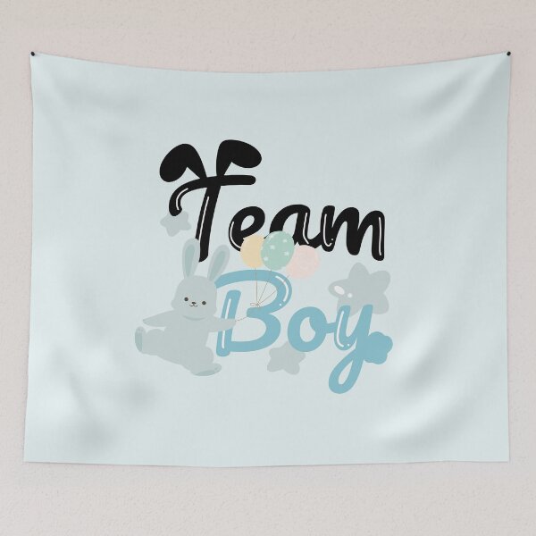 Item preview, Team Boy Gender Reveal Baby Shower party - kawaii cute bunny designed and sold by TNwandesignart.