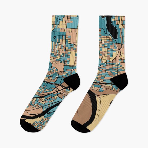 Item preview, Saint Paul Map Pattern in Mid Century Pastel designed and sold by PatternMaps.