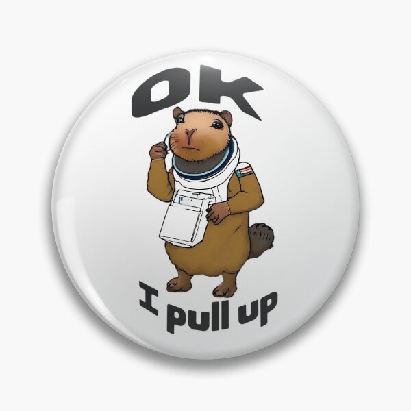 Item preview, Cute capybara ok I pull up as an astronaut designed and sold by CuteCapybara.