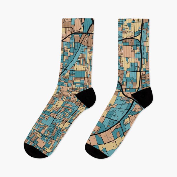 Item preview, Santa Ana Map Pattern in Mid Century Pastel designed and sold by PatternMaps.