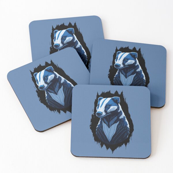 Artikelvorschau, Dachs im Vektorstil in Blau entworfen und verkauft von NordicBadger.