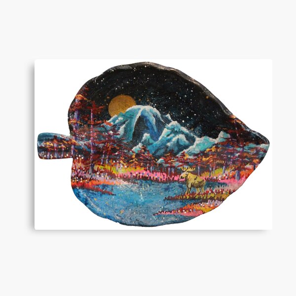 la nuit tombe sur la montagne Impression sur toile