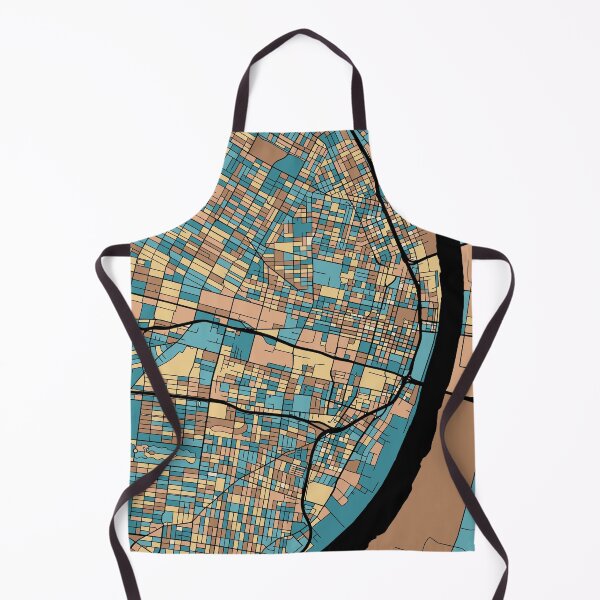Item preview, St. Louis Map Pattern in Mid Century Pastel designed and sold by PatternMaps.
