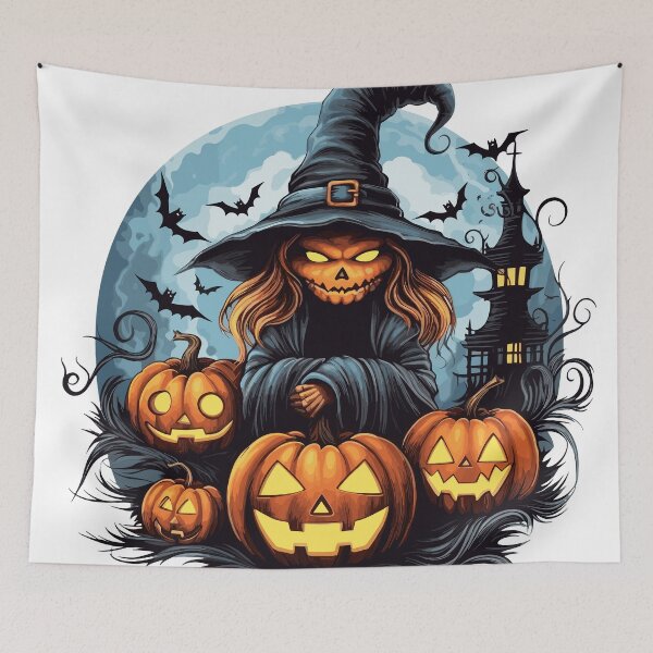 Item preview, Scary Pumpkin Scene Halloween Classic designed and sold by LuizLentini.