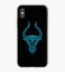 Blue Taurus Zodiac Sign in the Stars iPhone Case