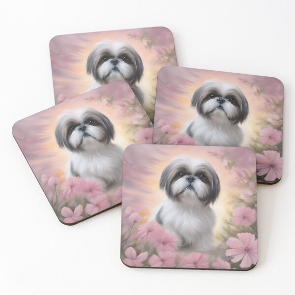 Item preview, Cute Shih Tzu dog painting in flowers  designed and sold by PetArt  ⭐⭐⭐⭐⭐.