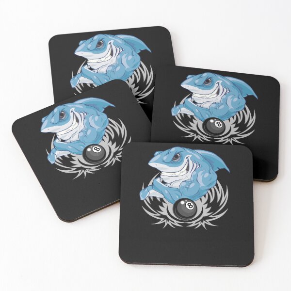 Item preview, Pool Shark Billiards Blue Great White Cartoon 8 Ball Graphic  designed and sold by ELSARESTEGAARD.