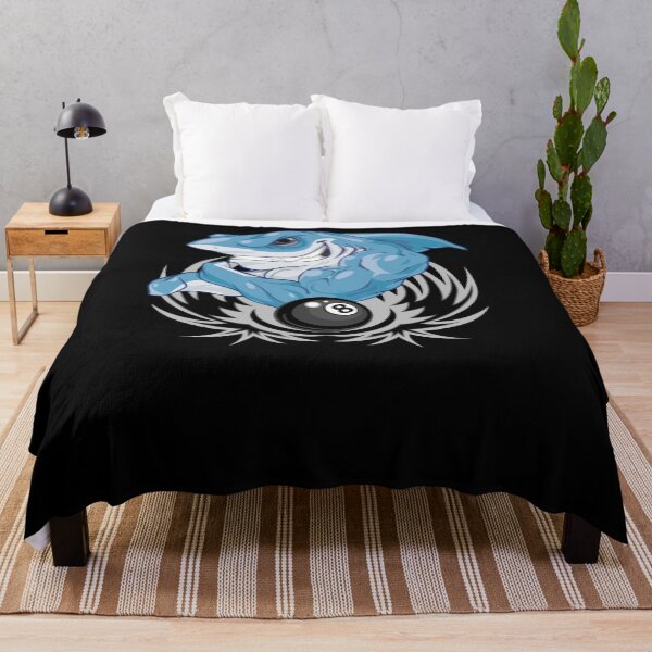 Item preview, Pool Shark Billiards Blue Great White Cartoon 8 Ball Graphic  designed and sold by ELSARESTEGAARD.