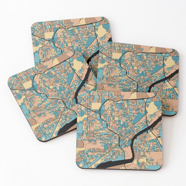 Item preview, Toledo Map Pattern in Mid Century Pastel designed and sold by PatternMaps.