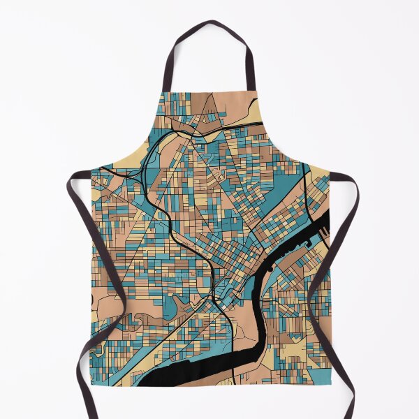 Item preview, Toledo Map Pattern in Mid Century Pastel designed and sold by PatternMaps.
