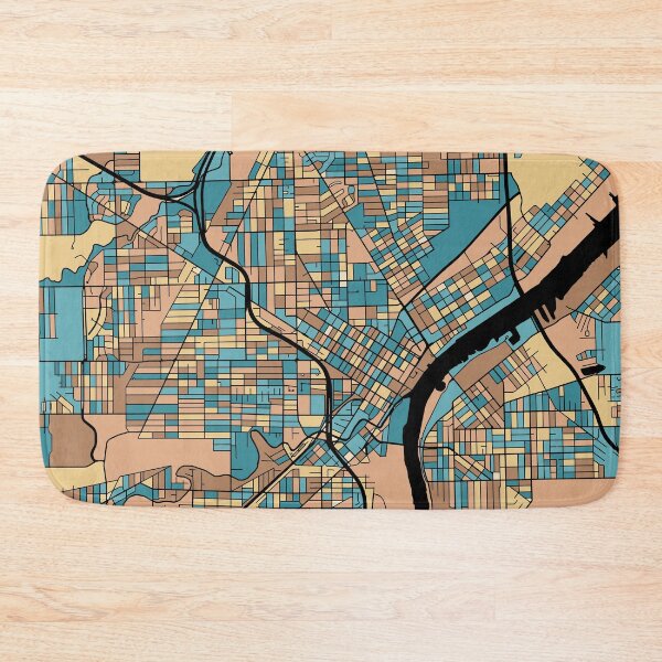 Item preview, Toledo Map Pattern in Mid Century Pastel designed and sold by PatternMaps.