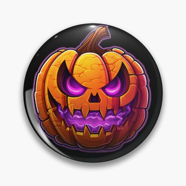 Item preview, neon pumpkin face designed and sold by Wickystickers.