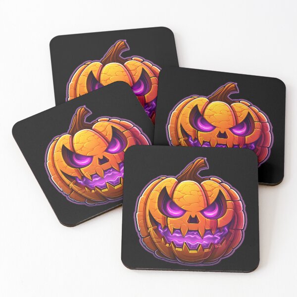 Item preview, neon pumpkin face designed and sold by Wickystickers.