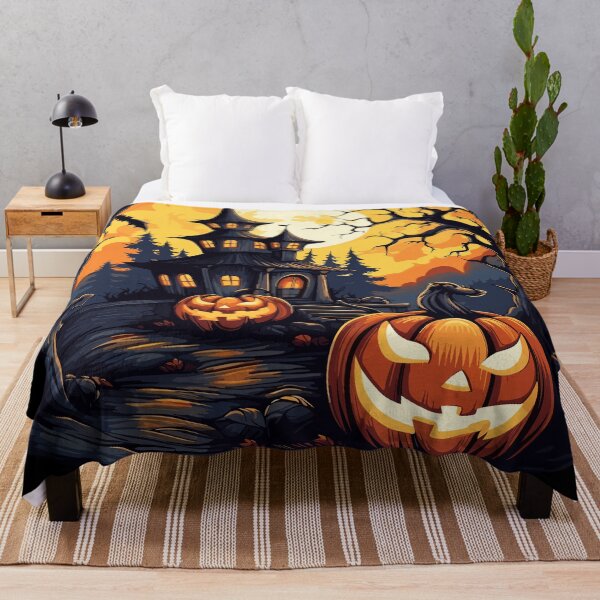 Item preview, Scary Pumpkin Scene Halloween Classic designed and sold by LuizLentini.