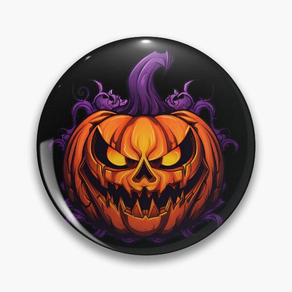 Item preview, scary demonic pumpkin face  designed and sold by Wickystickers.