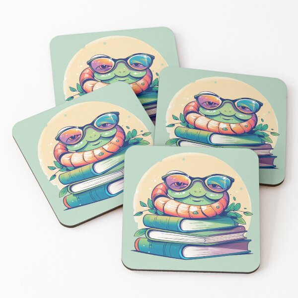 Item preview, A bookworm with glasses on a pile of his favorite books designed and sold by EllavonGnatz.