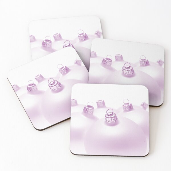 Item preview, Lilac tinted Christmas baubles on white background designed and sold by bailey-cooper.