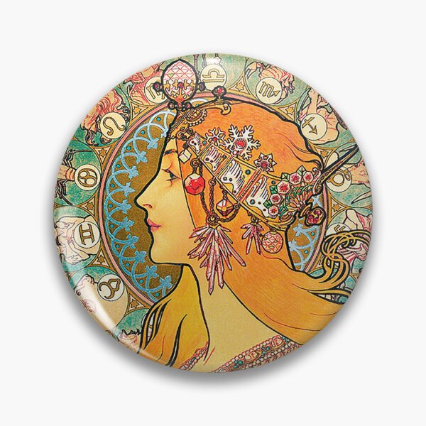 Item preview, HD. Zodiac (Original version), by Alphonse Mucha (1896) ORIGINAL COLORS designed and sold by MINDTHECHERRY.
