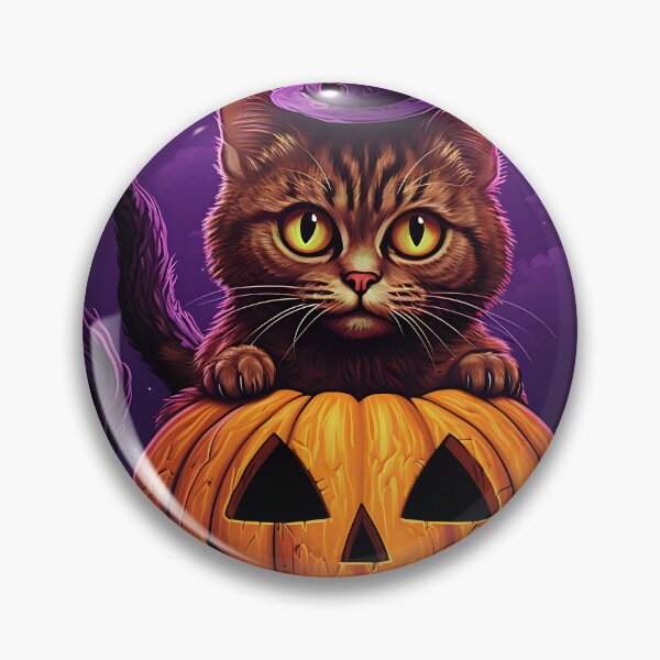 Item preview, an image of a cat holding a pumpkin hat designed and sold by ArtisimoStudio.