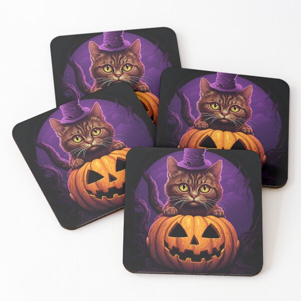 Item preview, an image of a cat holding a pumpkin hat designed and sold by ArtisimoStudio.