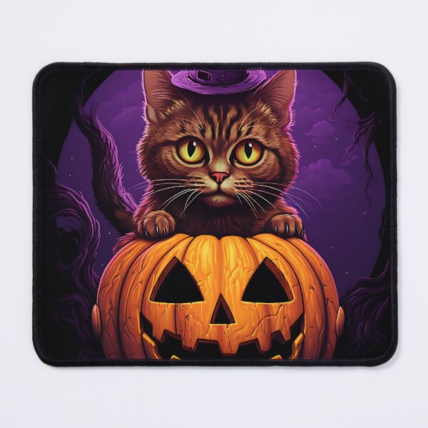 Item preview, an image of a cat holding a pumpkin hat designed and sold by ArtisimoStudio.
