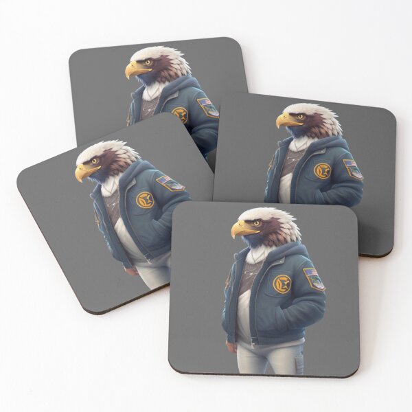 Item preview, Cool Eagle - Wearing a jacket - II designed and sold by positivVibesArt.