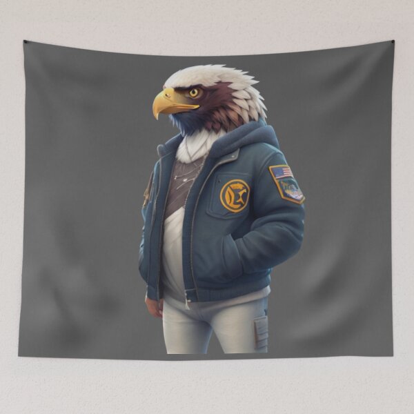 Item preview, Cool Eagle - Wearing a jacket - II designed and sold by positivVibesArt.