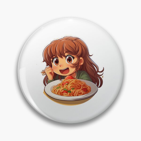 Item preview, Girl eating spaghetti with brown hair  designed and sold by Socool101.