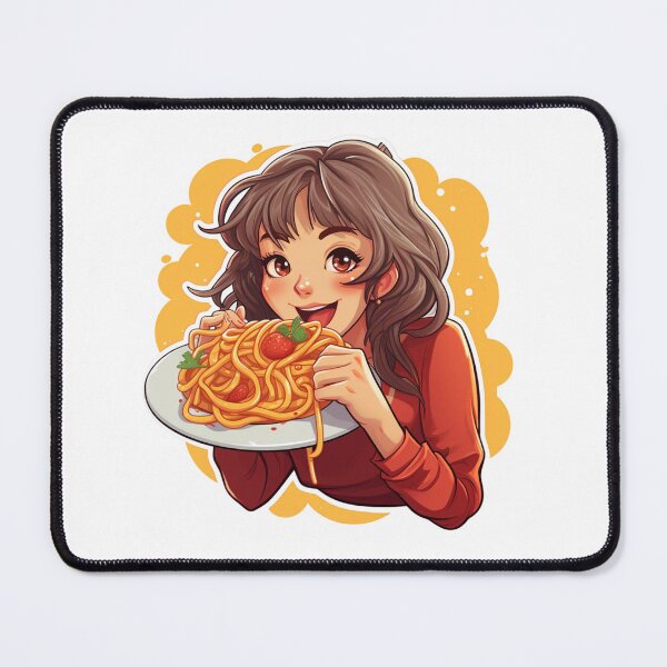 Item preview, Girl eating spaghetti with on plate designed and sold by Socool101.