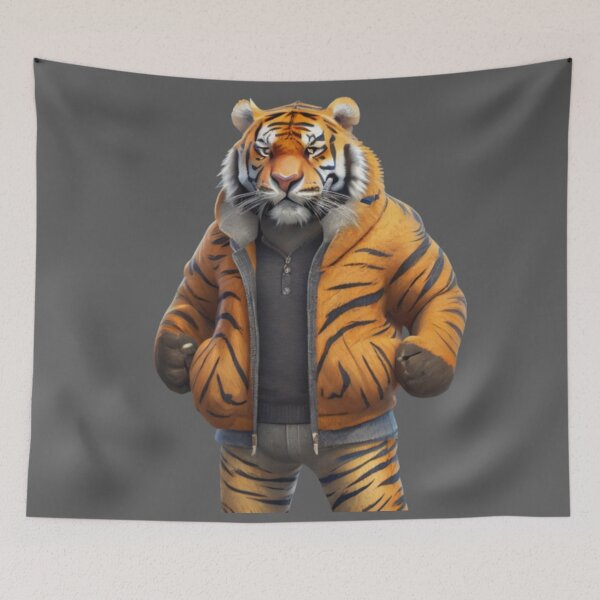 Item preview, Cool Tiger - Wearing a jacket designed and sold by positivVibesArt.