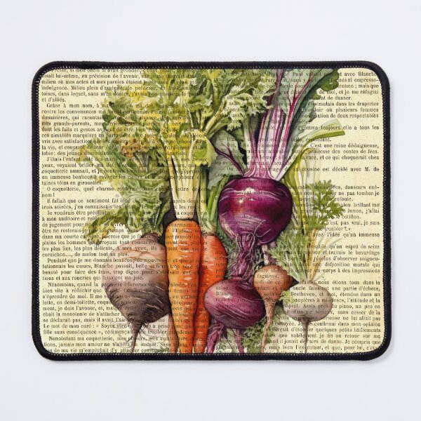 Item preview, Botanical print, on old book page - vegetable bouquet designed and sold by Art by Lilia.